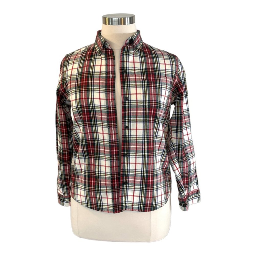 L.L. Bean Scotch Plaid Flannel Shirt, Relaxed - M - EUC